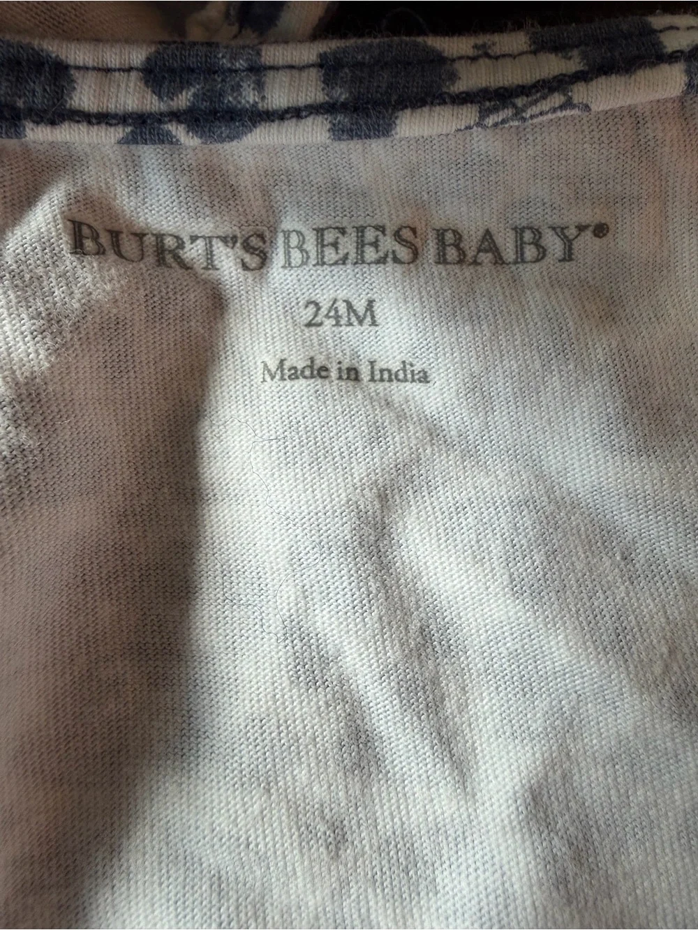 Burt’s Bees Baby Blue Bee Heart Pattern Smock Romper 24 months